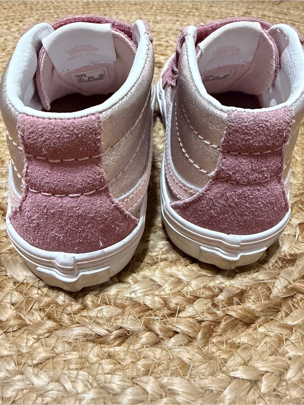 Vans Sk8-Mid Reissue V High Top Sneakers Pink Gold Metallic Kids Size 13 - Picture 5 of 8